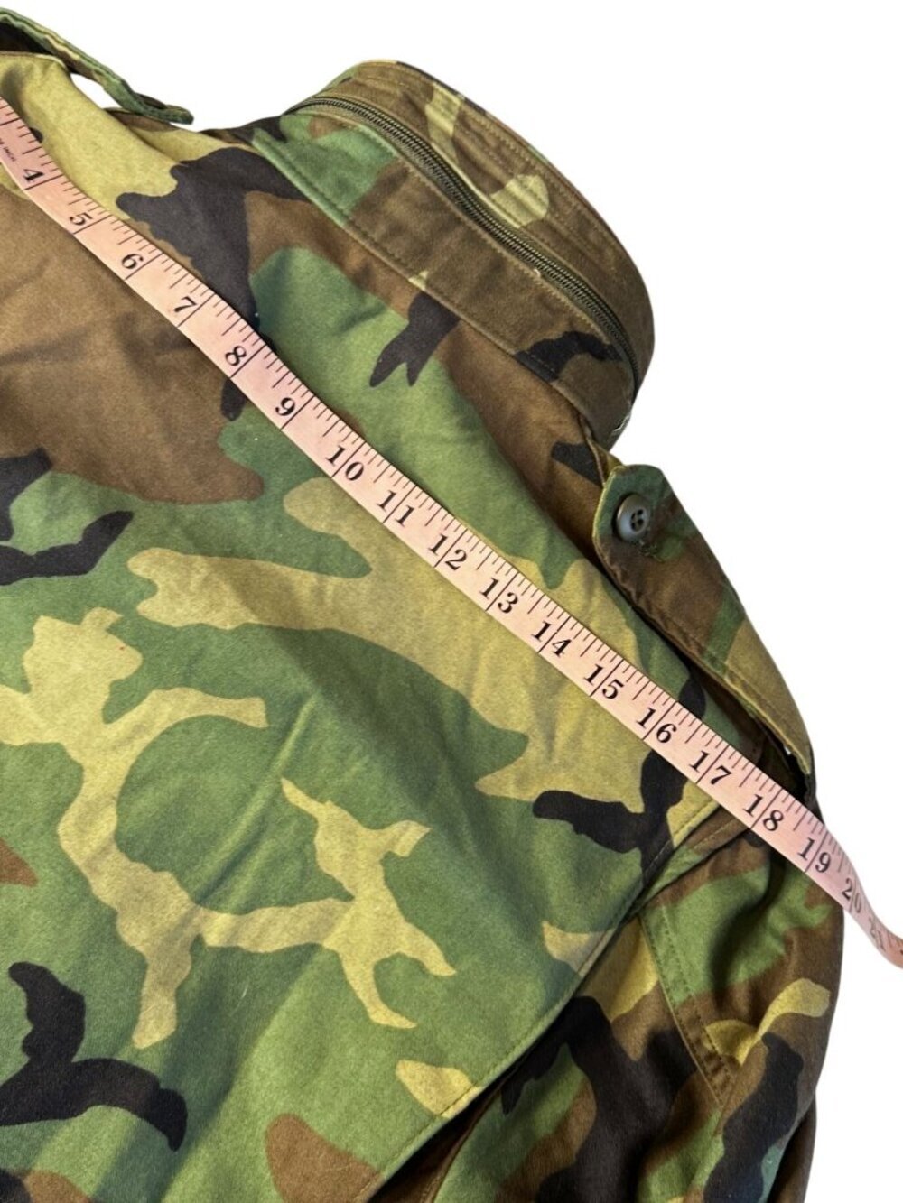 Vtg US Army M-65 Field Coat Woodland Camo USA Military Jacket Mens Small Long - Picture 9 of 9